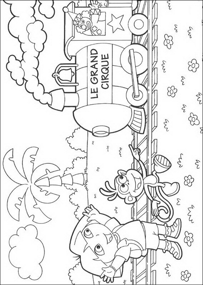 Plansa de colorat cu Dora Exploratorul 49 52